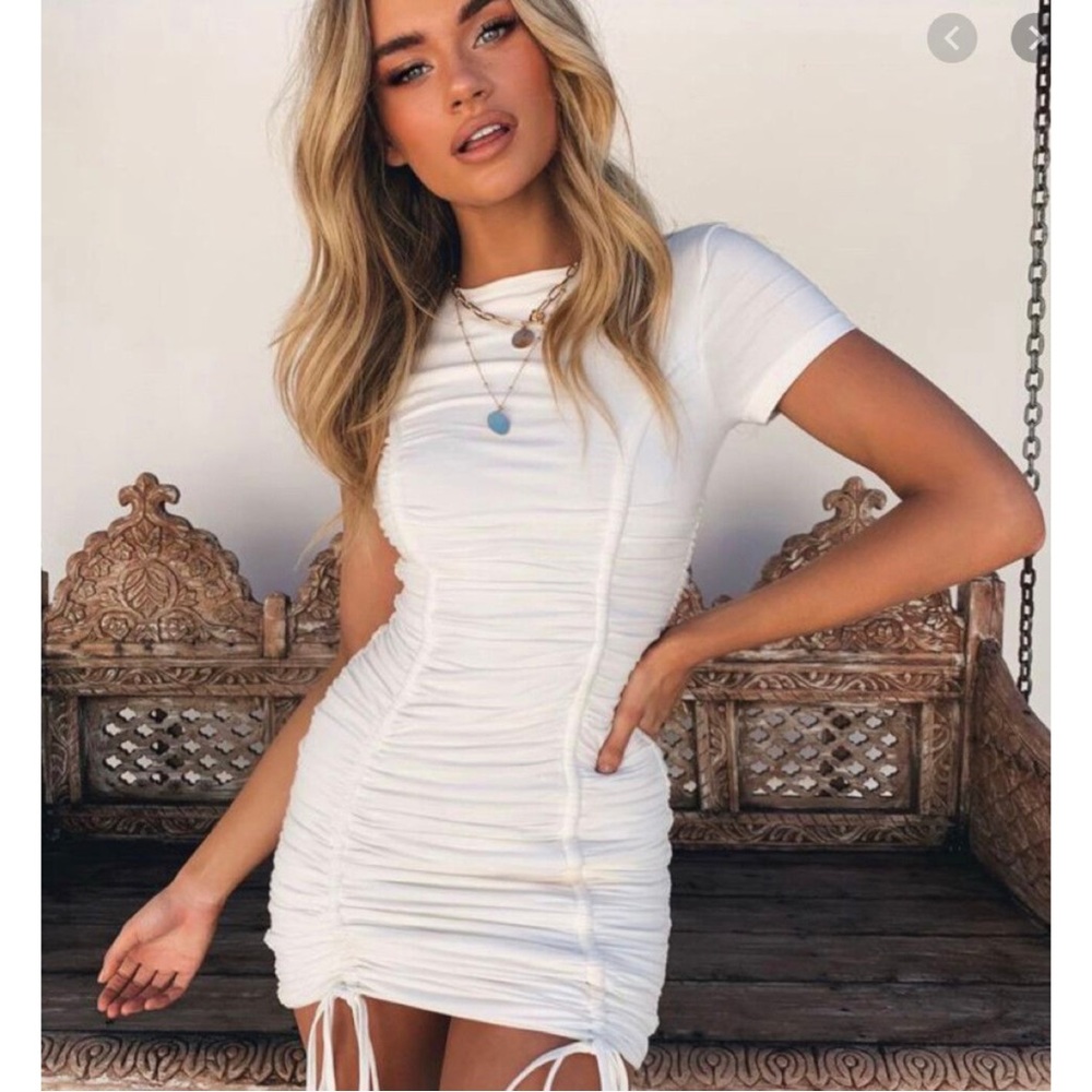 Tiger Mist Trinity Ruched Short Sleeve Dress, Size XS